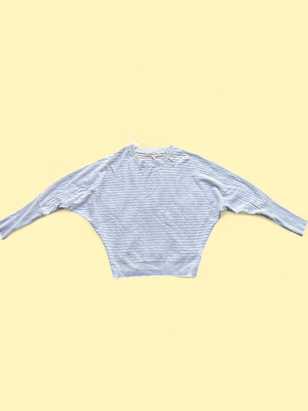 ✨Philosophy gray cropped long sleeve top with thin horizontal stripes, size L ✨